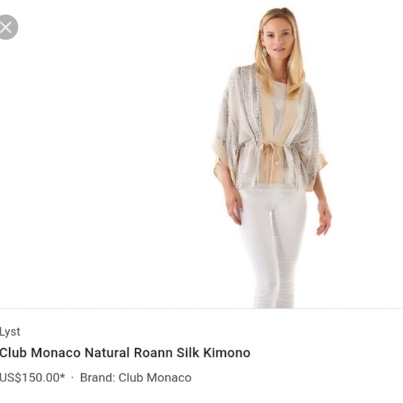 Club Monaco 100% silk kimono, size S - Picture 3 of 6